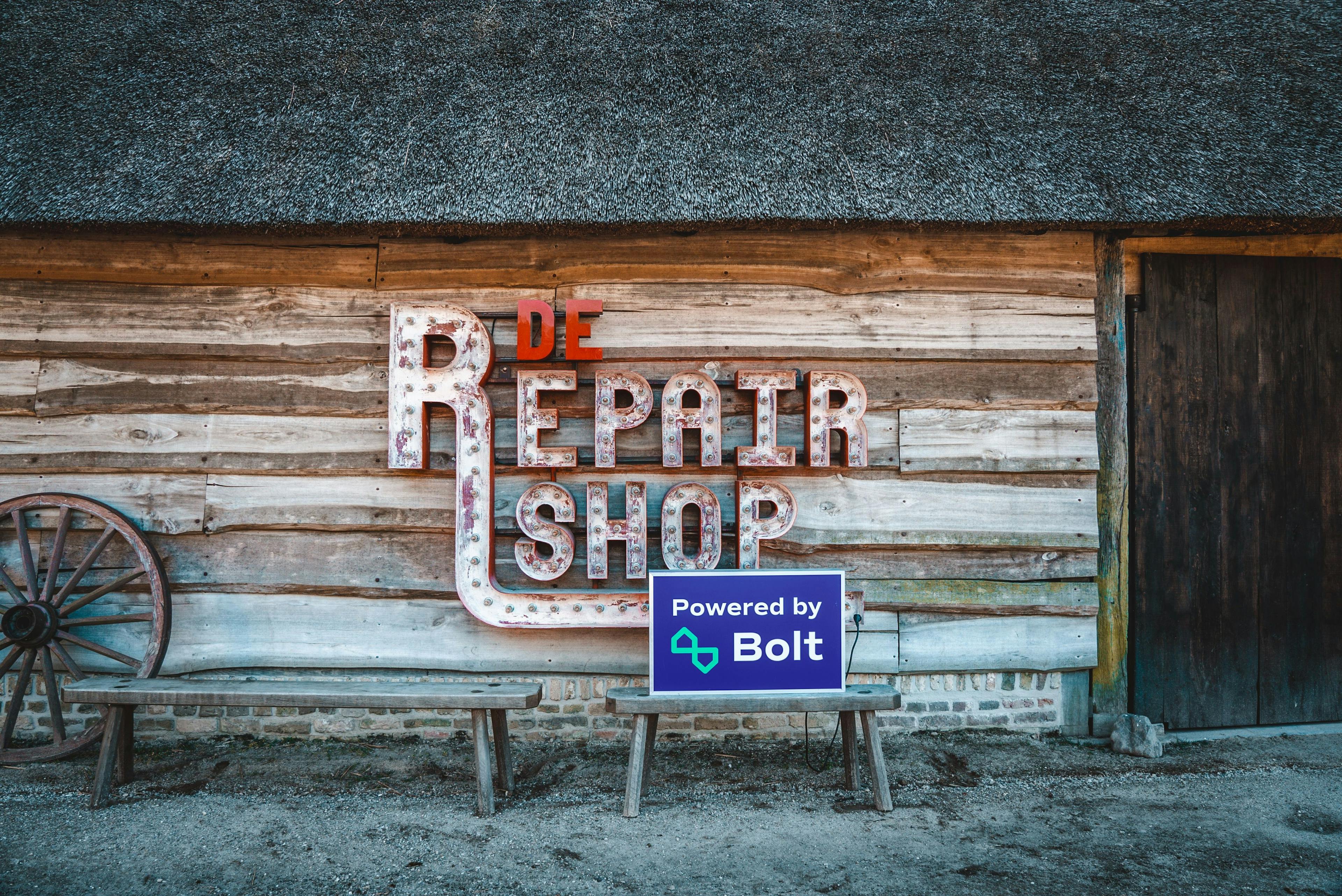 vignette De Repair Shop in Bokrijk volledig op groene stroom via Bolt